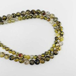 Perles d'agate jaunes à motif de dragon naturel, perles rondes en vrac de 6mm, 8mm, 10mm, pour la fabrication de bijoux, fournitures de bricolage - Product Image 4