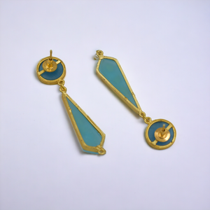 DISEÑADOR PINTURA A MANO CHAPADO EN ORO JHUMKI KUNDAN STUD HOOP EARING - Product Image 4