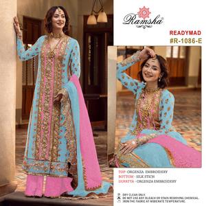 คอลเลกชันใหม่วัสดุกึ่งเย็บชุด Salwar ของปากีสถานสําเร็จรูปสําหรับงานแต่งงานและการสวมใส่กลางแจ้ง - Product Image 5