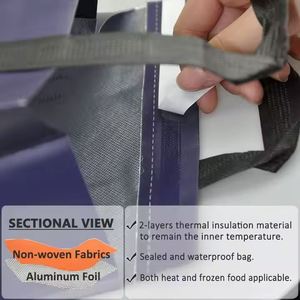 Sac isotherme jetable non tissé avec doublure en aluminium, imperméable, pour boissons chaudes/froides et livraison de repas - Product Image 6
