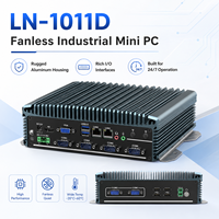 Mini PC Compacto Sin Ventilador con Doble LAN, 6 Puertos COM, USB, HD, VGA, MSATA, SATA SSD para Kiosco, Automatización, Gateway, Compatible con Windows y Linux
