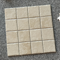 Ubin Dinding Kecil Berpenampilan Batu 98.5x98.5mm, Ubin Porselen Matte Beige Hitam untuk Dekorasi Toko