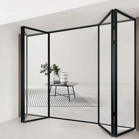 Porte pliante en alliage d'aluminium étanche aux ouragans Patio en verre Bi Porte pliante américaine en aluminium pliante
