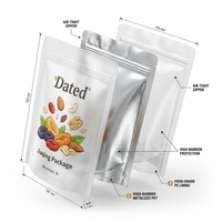 Sachet refermable personnalisé en plastique imprimé avec fermeture éclair, résistant à l'humidité, pour l'emballage d'aliments pour animaux et de noix