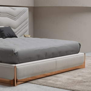 Ensemble <span class=keywords><strong>de</strong></span> meubles <span class=keywords><strong>de</strong></span> chambre à coucher en cuir et velours, <span class=keywords><strong>lit</strong></span> plat, grande tête <span class=keywords><strong>de</strong></span> <span class=keywords><strong>lit</strong></span> moderne, projet commercial, vente en gros, - Product Image 4