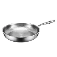 Wajan Penggorengan Datar Rumah Tangga dari Paduan Titanium Tanpa Lapisan dengan Pola Bertekstur untuk Memasak Sehat