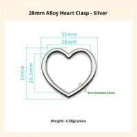 Stock 28*26.5mm alliage coloré arc-en-ciel sacs vêtement ceintures adaptateur anneaux boucles accessoires décoratifs boucle fermoir en forme de coeur