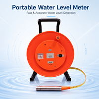 Medidor de Nivel de Agua Portátil con Cinta de Acero, 50m/100m, Sonda de Acero Inoxidable 304, Protección IP66, Alta Precisión 0.2% para Pozos y Perforaciones
