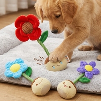 Jouet en peluche pour chien Famipet, nouveau design printanier à fleurs, doux, rembourré, froissé et couineur, vente en gros personnalisée du fabricant