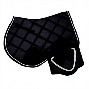 Conjunto de almohadilla de silla de montar inglesa personalizada, transpirable, con gorro de red para orejas de caballo, botas antideslizantes y amortiguadoras - Product Image 1