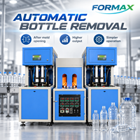 Machine de soufflage de bouteilles PET semi-automatique contrôlée par PLC avec cylindre d'étirage réglable