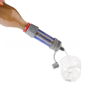 Filtre à eau portable d'urgence pour la randonnée et le camping en extérieur - Purifie les sources d'eau en cas d'urgence et de catastrophe en déplacement - Product Image 1
