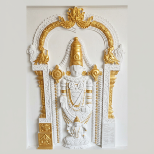 Panneau mural personnalisé en pierre 3D, sculpté à la machine, représentant le Dieu indien traditionnel Lord Venkateswara, sculpture en relief pour jardin extérieur AV - Product Image 1