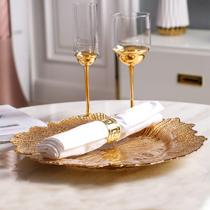 Assiettes de chargeur en plastique de luxe, vente en gros, décoration de mariage, assiette à dîner, chargement - Product Image 5