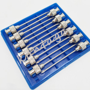 <span class=keywords><strong>Aiguille</strong></span> de <span class=keywords><strong>seringue</strong></span> en acier inoxydable à taille variable KTG12084 14-23G 1/4''-1 1/2'' <span class=keywords><strong>avec</strong></span> moyeu moleté rond pour applications avicoles et animales - Product Image 3