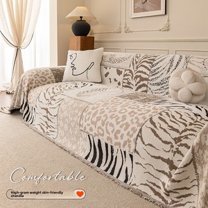 <span class=keywords><strong>Funda</strong></span> de Sofá y Manta Cuadrada de Chenilla con Estampado de Leopardo, Diseño Nórdico Minimalista, Antiarañazos para Gatos, para Todas las Estaciones - Product Image 2
