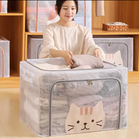 Stockage de vêtements transparent en PVC et autres articles d'usage quotidien Boîte de rangement empilable transparente avec poignée