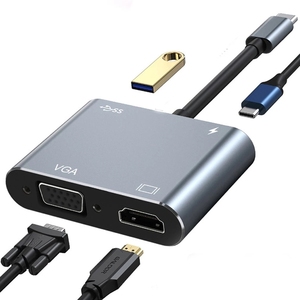 Adaptateur USB C Type C vers VGA USB3.0 HDMI-compatible Convertisseur audio-vidéo PD 87W Chargeur rapide pour Macbook Pro Samsung S9 S10 - Product Image 3