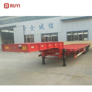 Trailer Lowbed Semi Trailer Lowboy 3 Axle 4 Axle 60 Ton 80 Ton Baja Harga Pabrik untuk Mengangkut Beban Mekanik Berat, Dijual - Product Image 2