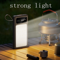Batterie externe solaire Li-Polymère fiable 20000mAh avec 4 câbles intégrés, affichage numérique LED 20W, ultra-mince, chargeur rapide 2-en-1 pour l'extérieur