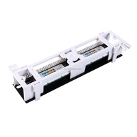 Panel Kabel Patch Ethernet Cepat Terstruktur 19 Inch 1U Rack Mount 12 Port Cat5 UTP Dual IDC 110 Krone RJ45 100MHz T568A/B