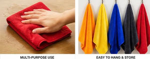 Serviettes de lavage de voiture réutilisables en microfibre corail 40*40cm, fournisseur OEM, 400/500/550 GSM, chiffons de nettoyage ultra absorbants pour voiture - Product Image 4