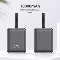 Mini batterie externe 10000 mAh avec câble intégré PD22.5W pour téléphone, capacité 10K, service OEM ODM