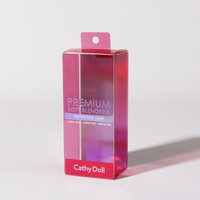 Boîte en plastique transparente imprimée en gros pour éponge de maquillage, emballage pliable en PET transparent pour éponge de beauté, boîte en plastique transparente