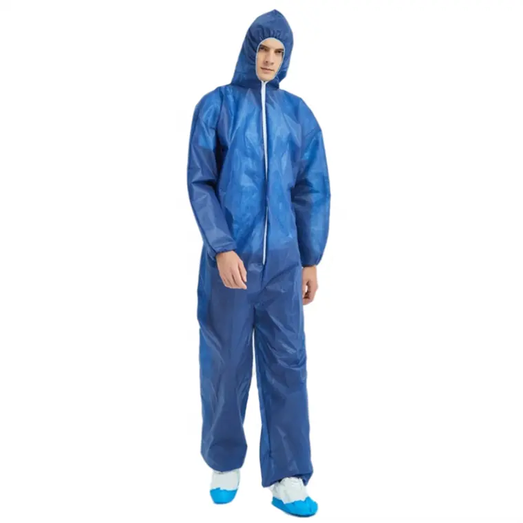 Protection complète du corps PPE OEM Taille personnalisée Vêtements de travail sanitaires Combinaison Combinaison jetable avec capuche