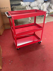 Chariot d'atelier mécanique à 3 niveaux avec roulettes, boîte à outils, étagères de garage pour le rangement d'accessoires de véhicules - Product Image 4