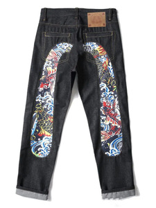 Pantalones Vaqueros Personalizados para <span class=keywords><strong>Hombre</strong></span>, Corte <span class=keywords><strong>Recto</strong></span>, Estampado con Patrón M, Bordado, Estilo Harajuku, Pantalones Anchos de Mezclilla - Product Image 3