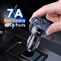 Nouveau chargeur rapide USB 53W 4 ports PD 20W QC 3.0 3.1A Muliti Port USB C Type C chargeur de téléphone de voiture à charge rapide