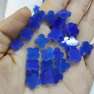 Gema de Ágata Azul en Forma de Trébol de Cuatro Hojas, Gema de Ágata Natural, Gemas Sueltas para Colgante de Moda - Product Image 6