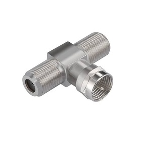 Adaptateur F Plug vers double prise F, connecteur répartiteur en T, connecteur de câble coaxial à 3 voies pour la distribution du signal d'antenne TV - Product Image 1