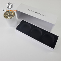 Boîte d'emballage rigide personnalisée, biodégradable, recyclable, laminée brillante, pour pot de bougie, parfum, artisanat