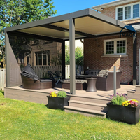 Pergola d'extérieur en aluminium de style classique Gazebo à persienne étanche à montage mural Couvre-toit motorisé pour balcon