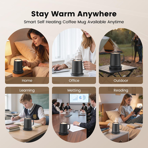 Chauffe-tasse intelligent personnalisé avec logo, chauffe-tasse sans fil, contrôle intelligent de la température, tasse à café auto-chauffante pour les voyages - Product Image 2