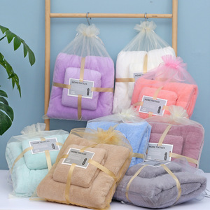 Ensemble de serviettes en polaire corail Carlota, serviettes de bain douces et absorbantes, pour usage domestique, pour adultes et enfants, serviette de plage, 360g, fibre de polyester - Product Image 4