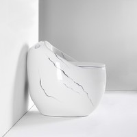 WC monobloc moderne en céramique blanche, à poser au sol, avec siphon en S, double chasse, auto-nettoyant, émaillé, à fermeture douce pour salle de bain