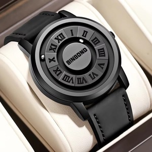 Montre à quartz pour homme, tendance et imperméable, avec bracelet en cuir magnétique, nouvelle mode Drioshipping, Reloj Hombre - Product Image 2
