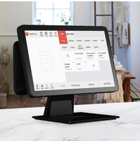 Software POS Cashcow de Uso Gratuito de por Vida, Máquina POS Android para Comercio Minorista y Restaurantes, Pantalla Dual de 15.6 Pulgadas, Android 11, Almacenamiento de 4+32 GB, RK3288