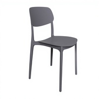 Chaise de salle à manger robuste en plastique de style nordique, moderne et minimaliste, pour la maison, l'hôtel, l'école, le parc, assise confortable pour l'extérieur, revêtement en polyester