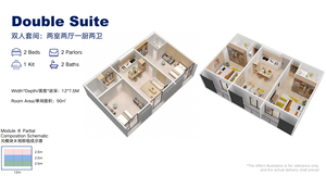 Готовые к сборке под ключ сборные бетонные модульные апартаменты с отделкой кухни и спальни полностью законченные модульные Апартаменты - Product Image 2