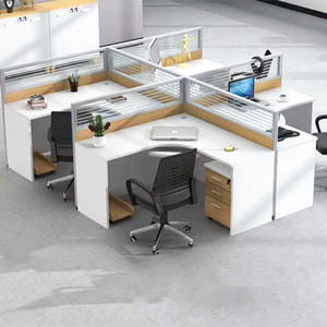 Estación DE TRABAJO modular moderna de la mesa de trabajo del personal de los muebles de oficina por encargo con las particiones - Product Image 3