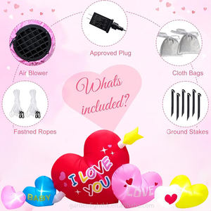 Décoration gonflable de 2,7 m pour la Saint-Valentin : Combo Cœur d'Amour pour Fêtes, Mariages, Jardins et Pelouses - Product Image 5