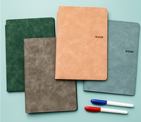 Carnet de notes effaçable personnalisé en cuir PU double face pour étudiants, tableau de planification, tableau de notes de bureau