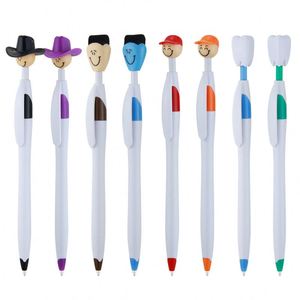 ปากกาลูกลื่นหลายสีลายการ์ตูนสร้างสรรค์แบบกดอัตโนมัติสำหรับนักเรียนประถม  ปากกาพลาสติกยิ้มแย้ม  สำหรับแจกเป็นของขวัญ - Product Image 4