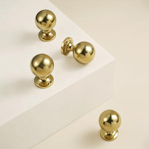 Tirador de Puerta de Armario Cromado Dorado Brillante, Tiradores de Gabinete de Latón Macizo, Estilo Europeo de Lujo - Product Image 1