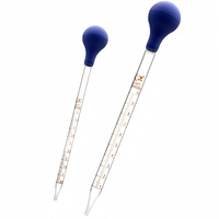 Pipettes Pasteur en verre de 1ml 2ml 5ml 10ml avec tête en caoutchouc rouge Pipettes de transfert graduées à tétine