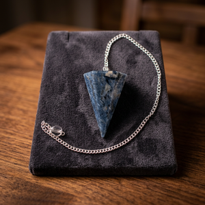 Natural Lapis Lazuli <b>Triangle</b> Cut Pendulum Polished Blue Gemstone Hand Made Healing for Necklace Making Reiki Set Gemstone - Product Image 3